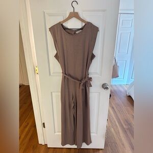 Max Studio Taupe Sleeveless Jumpsuit